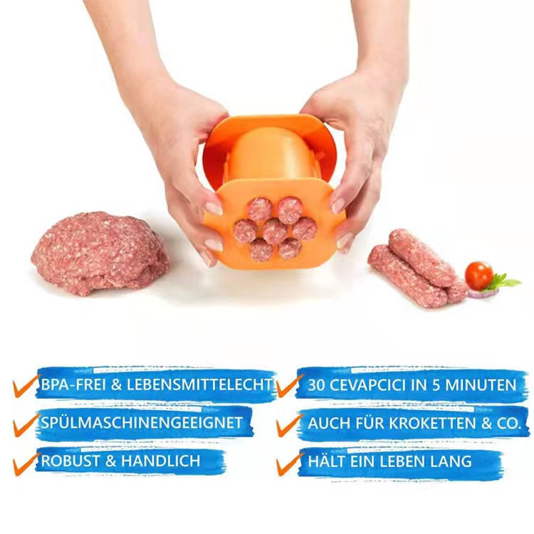 One Press Kitchen Hot Dog Meat Filler Mold Sausage Stuffer Maker