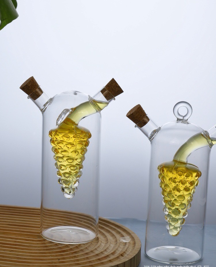 High Borosilicate Glass Dual Purpose Oil Pot Corked Clear Glass Seal Oil Pot