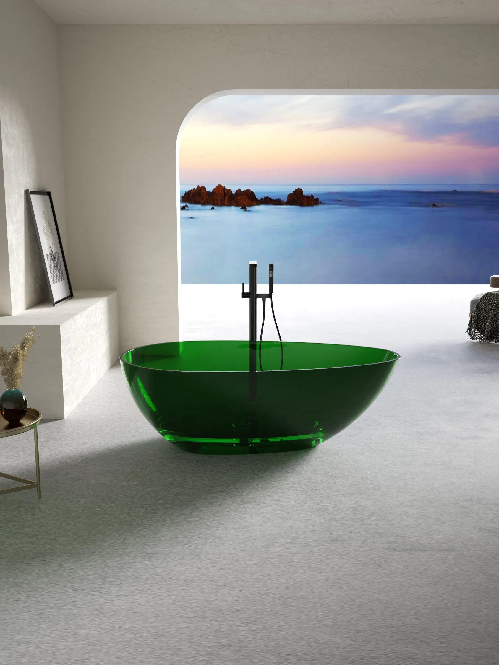 Прозрачная акриловая ванна овальная ST-903