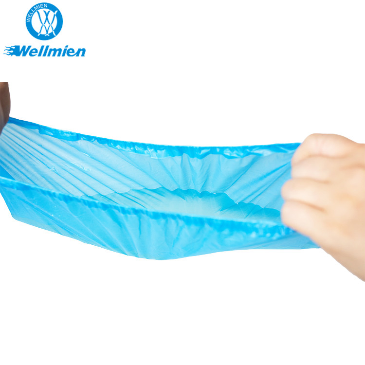 Machine-Made Blue Color Disposable Waterproof PE/CPE Plastic Shoe Cover for Laboratory