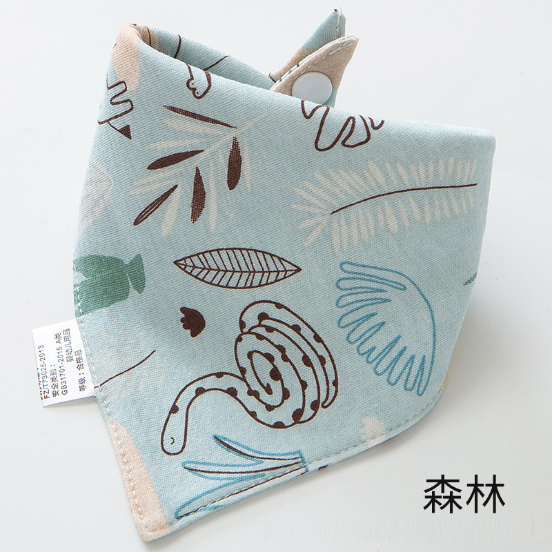 Baby Drool Bib Baby Triangle Bib Pure Cotton Double-Layer Buckle Newborn Bib Children's Anti Spitting Scarf