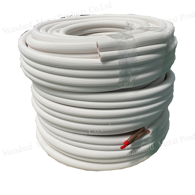 1.5mm Insulated Copper Tube 1/4" 3/8" 5/8" 3/4" Outer Diameter 41.3 Insulated Copper Tube for Install a Cold Storage