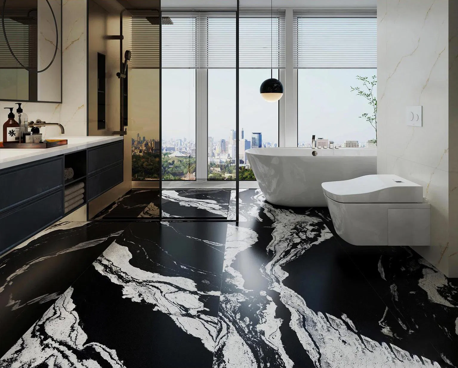 Deep Dark Black Marble Design 1200*2400mm Sintered Stone Big Slab Panel Commecial Floor