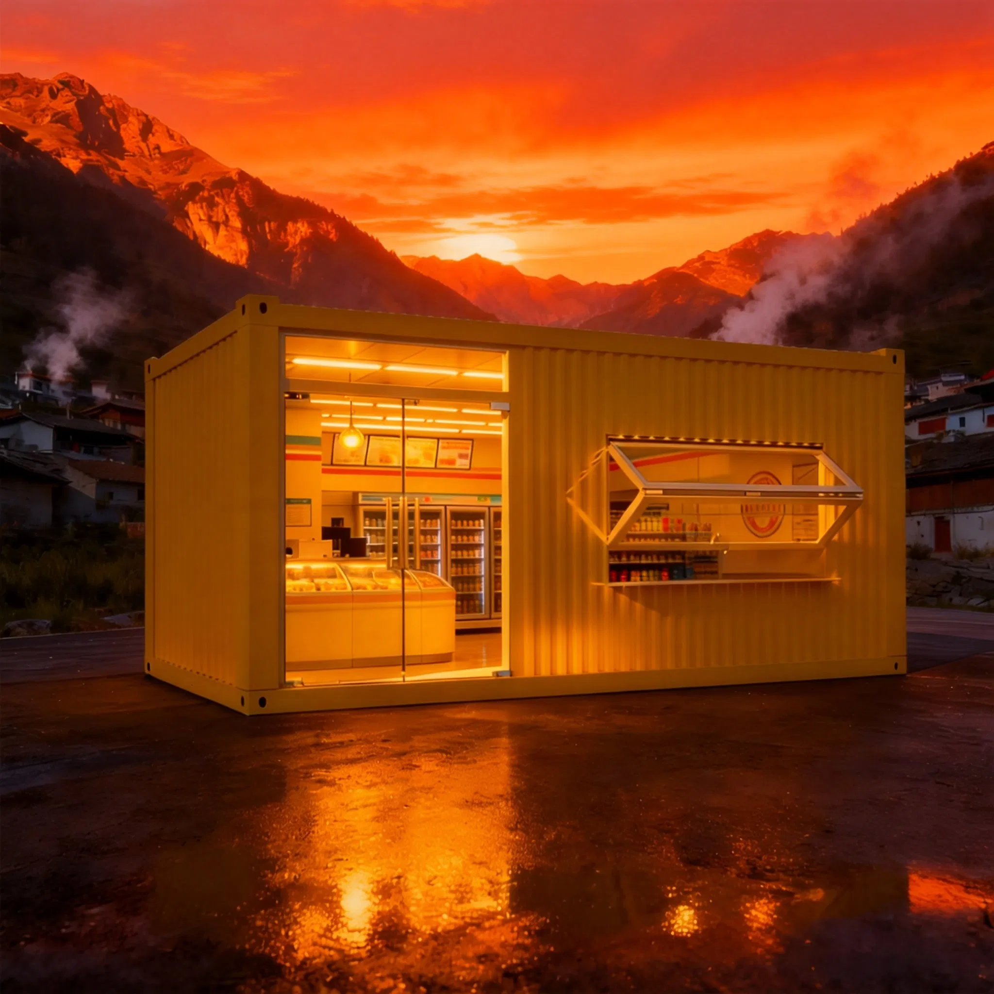 Modern Design Prefabricated House Fast Built Steel Structure Shop Container House Modular House Mobile Shop