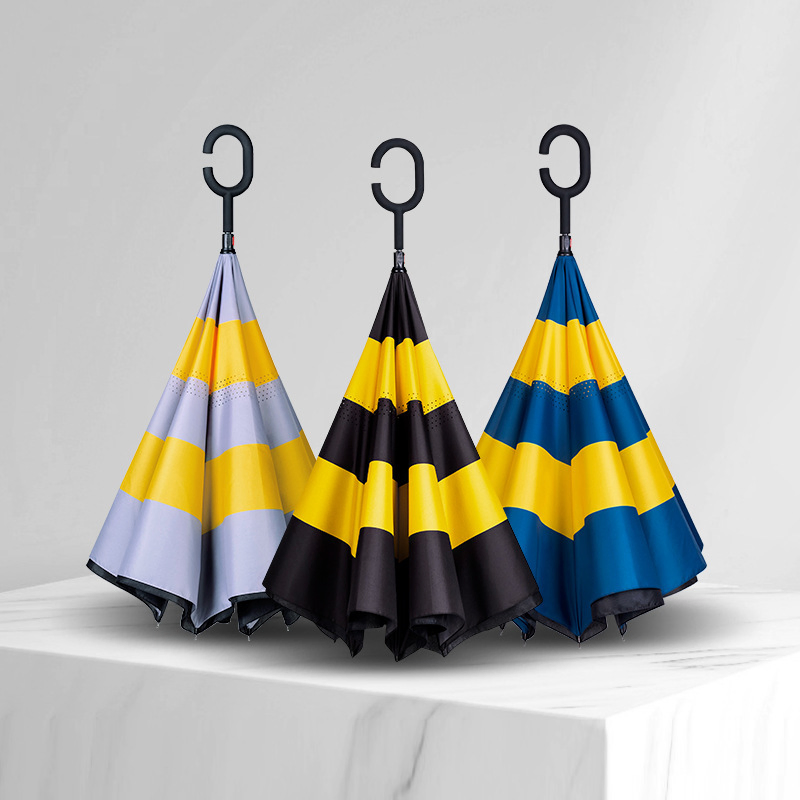 New Design C Shaped Handle Inverted Reverse Upside Down Outdoor Sun Umbrella
