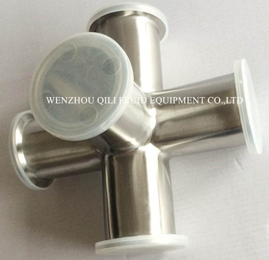 Different Diameter Food Grade Stainless Steel Pipe Clamp Fitting Five Cross