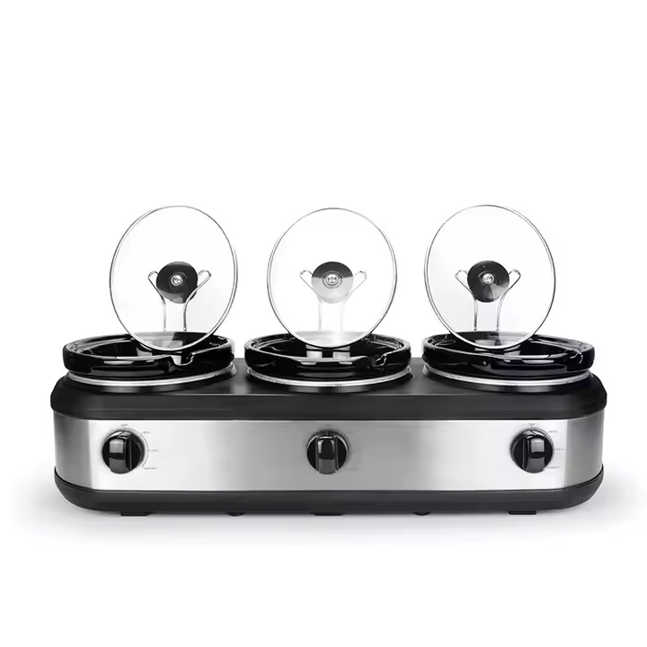 Versatile Three 1.5-Quart Slow Cooker for Effortless Meal Preparation2.