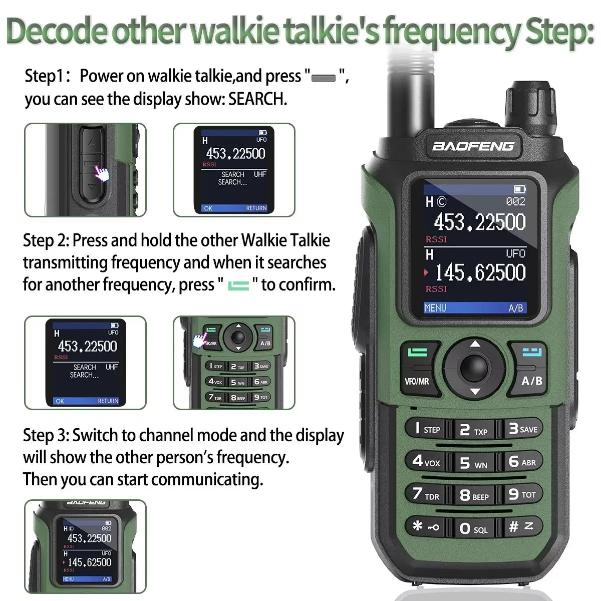Walkie Talkie Baofeng UV-21 PRO V2 Tri-Band Communication Radio
