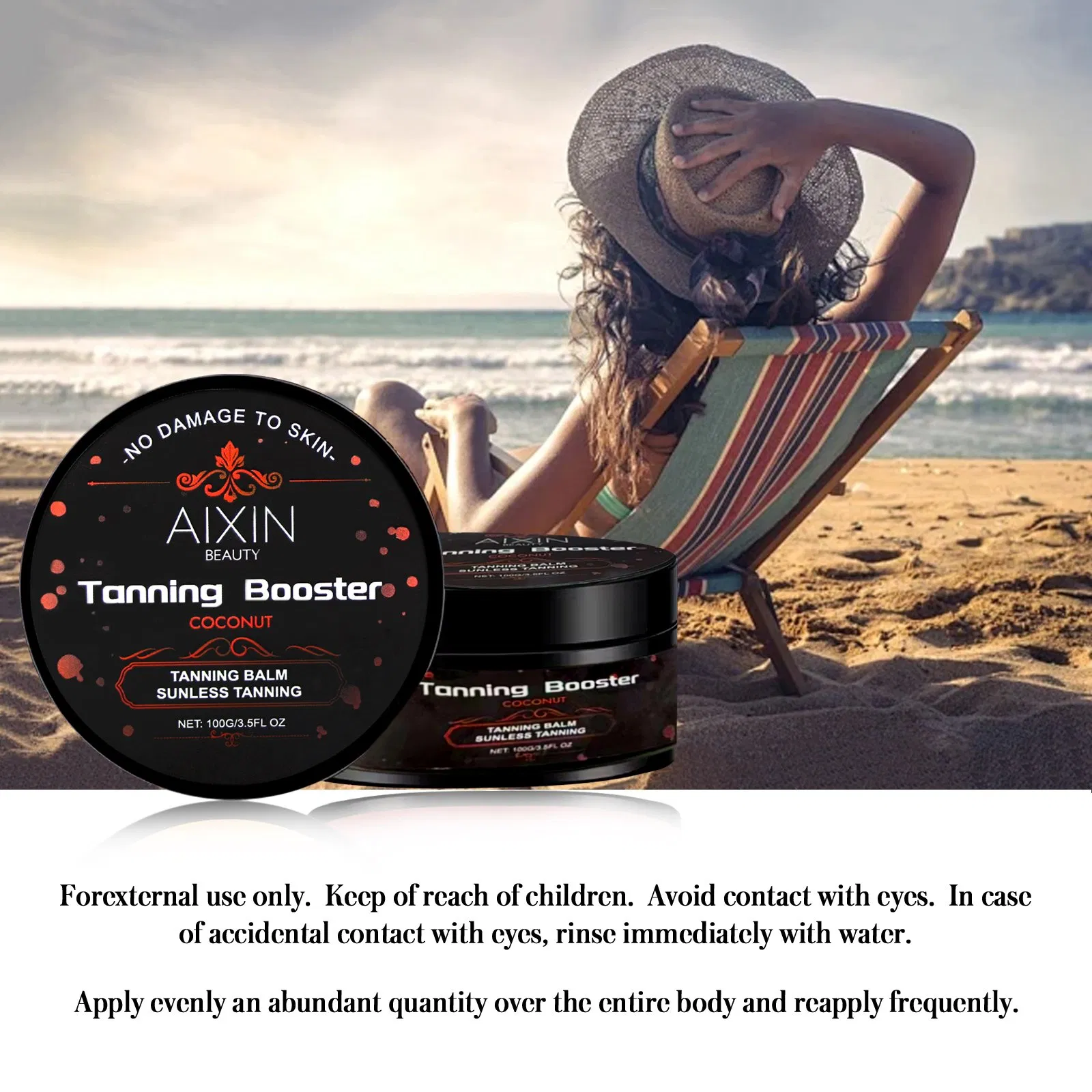 Beauty Cosmetics Skin Care Tanning Cream Sunbed Coconut Tanning Booster