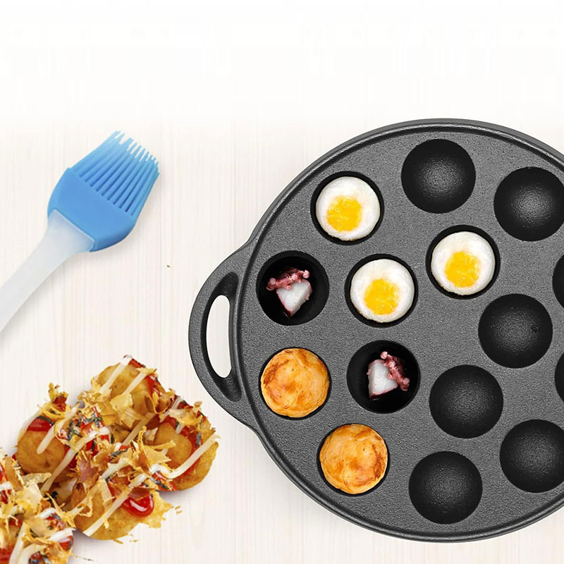 Factory Direct Hot Sale Stuffed Pancake Grill Pan with 19 Holes Heavy Duty Non-Stick Cast Iron Pancake Pan