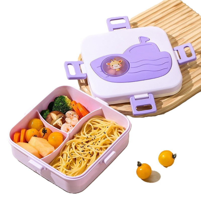 Cartoon-Themed Microwave-Safe Bento Box for Work and School