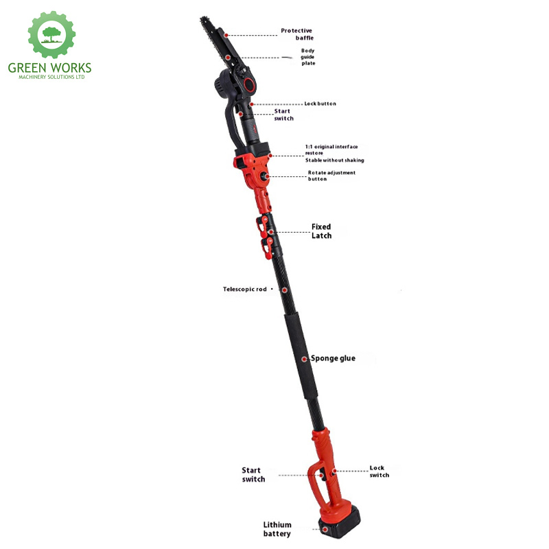 Pole High Portable Cordless Electric Chainsaw - Compact, Brushless Lithium - Ideal for Tree Trimming