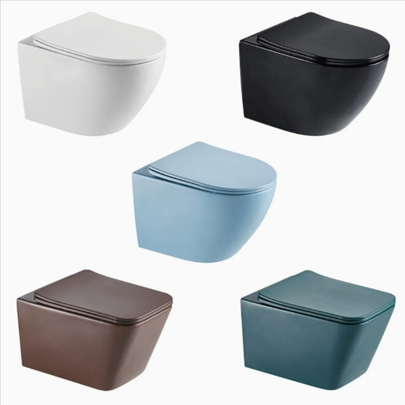 Colorful Option Bathroom Sanitary Toilet Inodoro Suspendido Commode Bidet Seat Ceramica Water Closet Wall-Mounted Wc Toilet