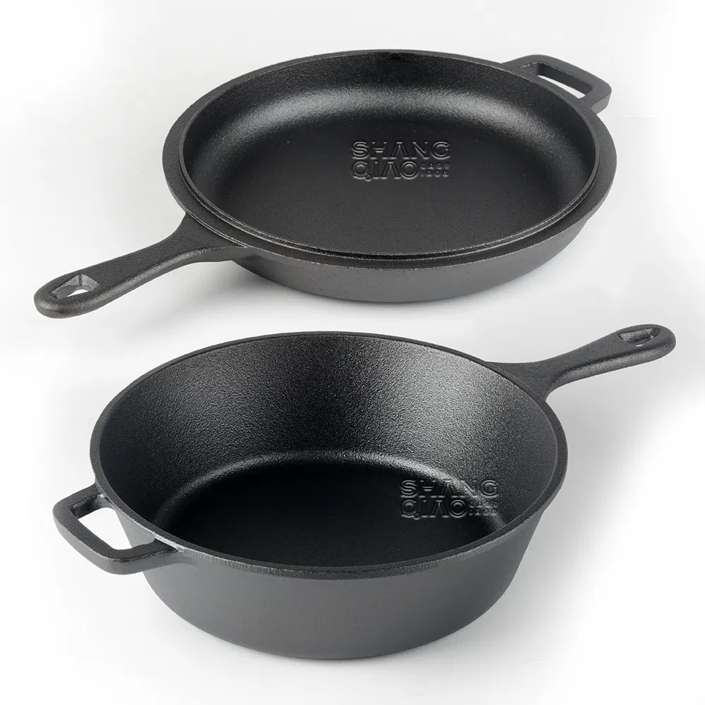 Чугунный комбо-котелок Dutch Oven с крышкой-сковородой