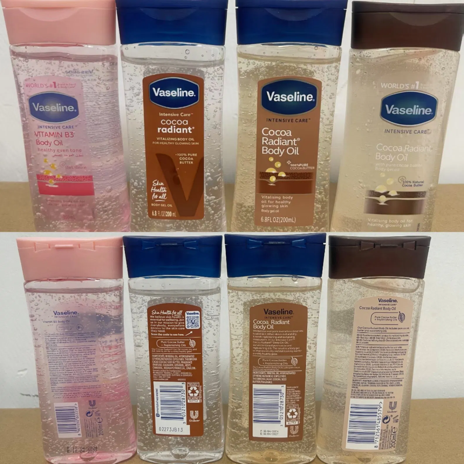 Stock 200ml Body Gel Oil Cocoa Rose Moisturizing Vaseline Oil