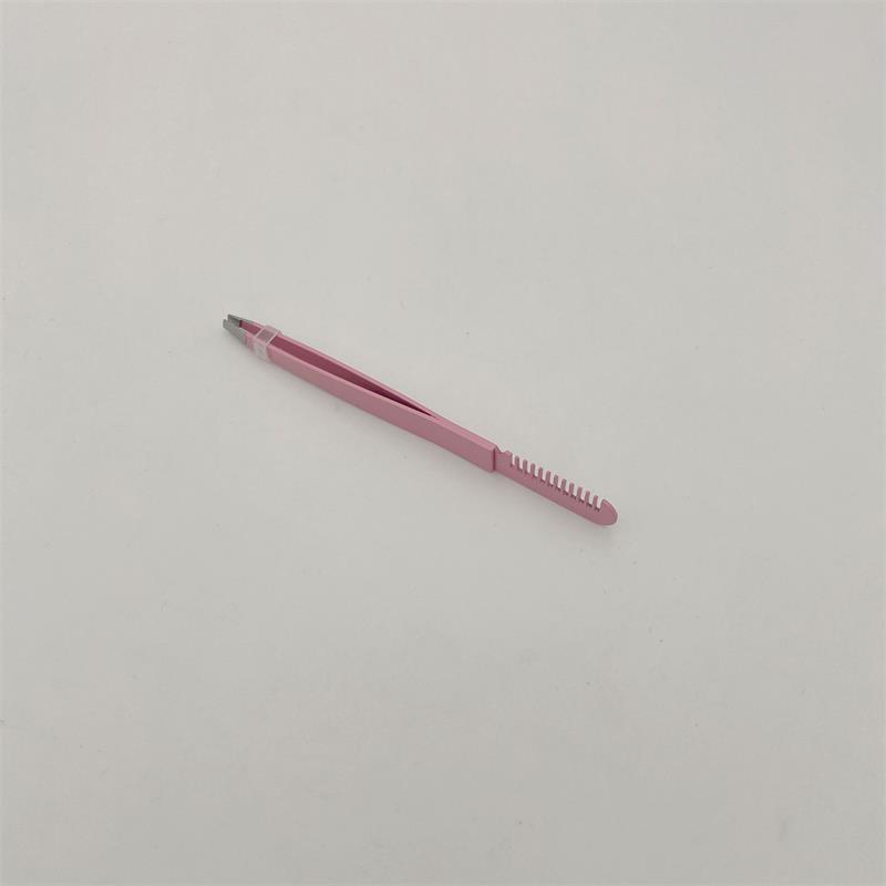 Beauty Painting Eyebrow Tweezer with Comb Solid Sharp Brow Shaping Plucking Tweezers