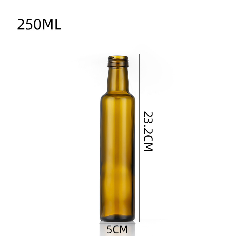 High Quality Olive Green Sqaure 250ml 500ml 750ml Kitchen Glass Olive Oil Bottles