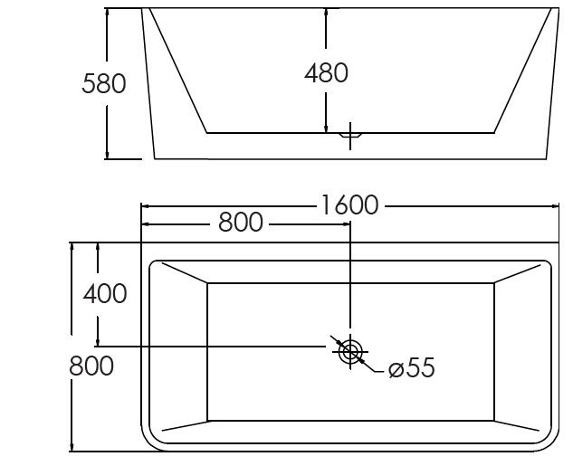 Акриловая отдельностоящая ванна Contop C-027