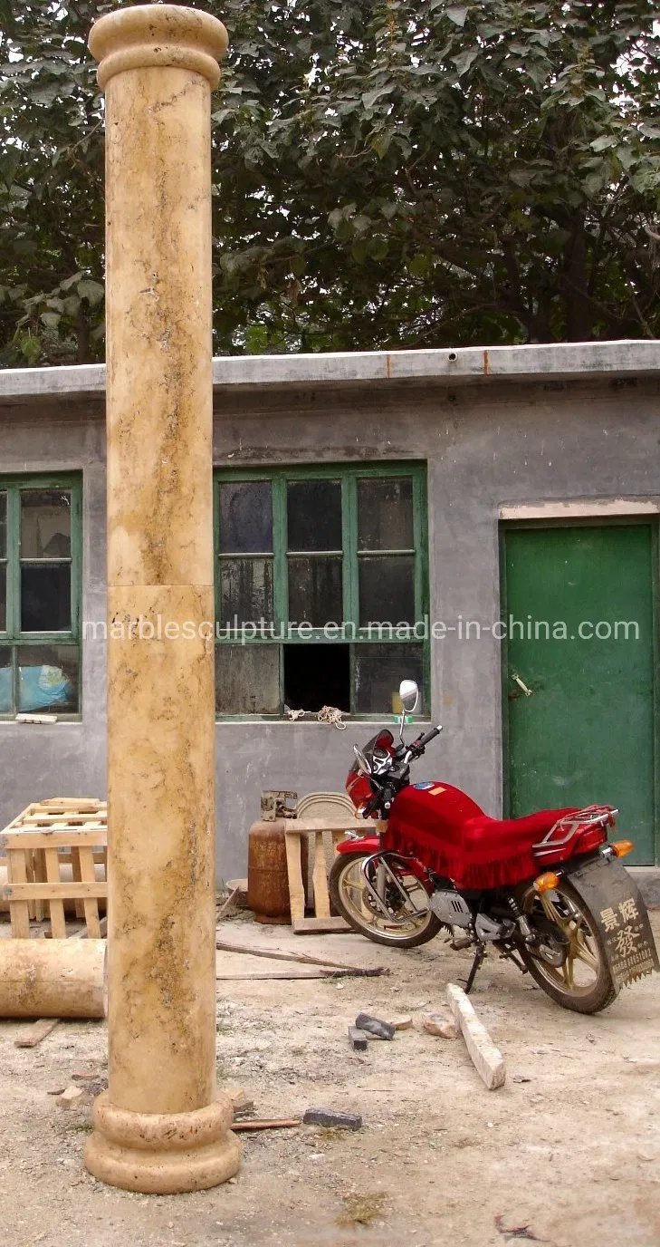 Gold Stone Sculpture Marble Column (SY-C014)