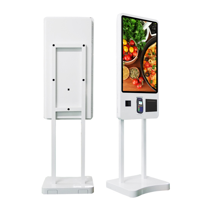 32 Inch Floor Standing Self Service Kiosk with Touch Screen POS and Ticket Printer for Restaurant Kfc Mcdonal's