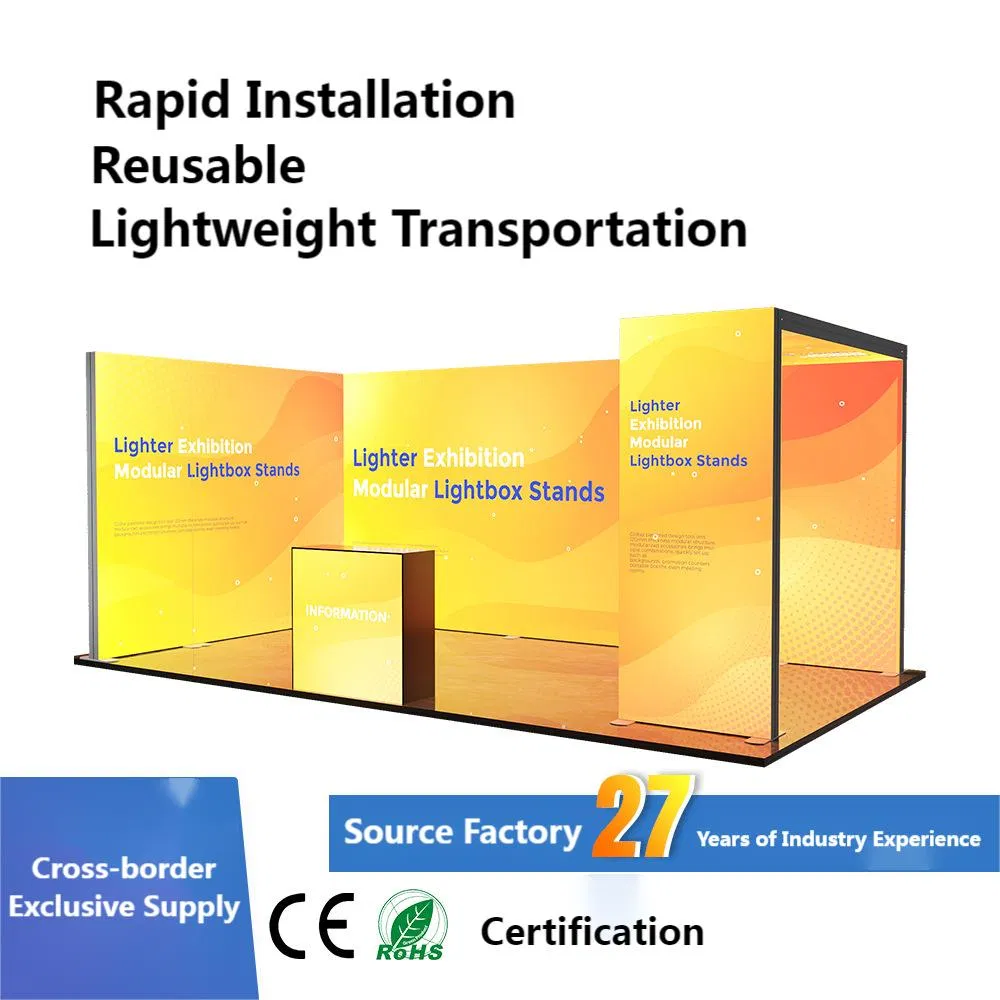 Customizable Lightweight and Modular Exhibition Display Light Box Combined Booth