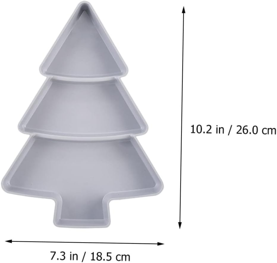 Christmas Tree Shaped Ceramic Divided Snack Tray Appetizer Plate Dessert Plates for Party