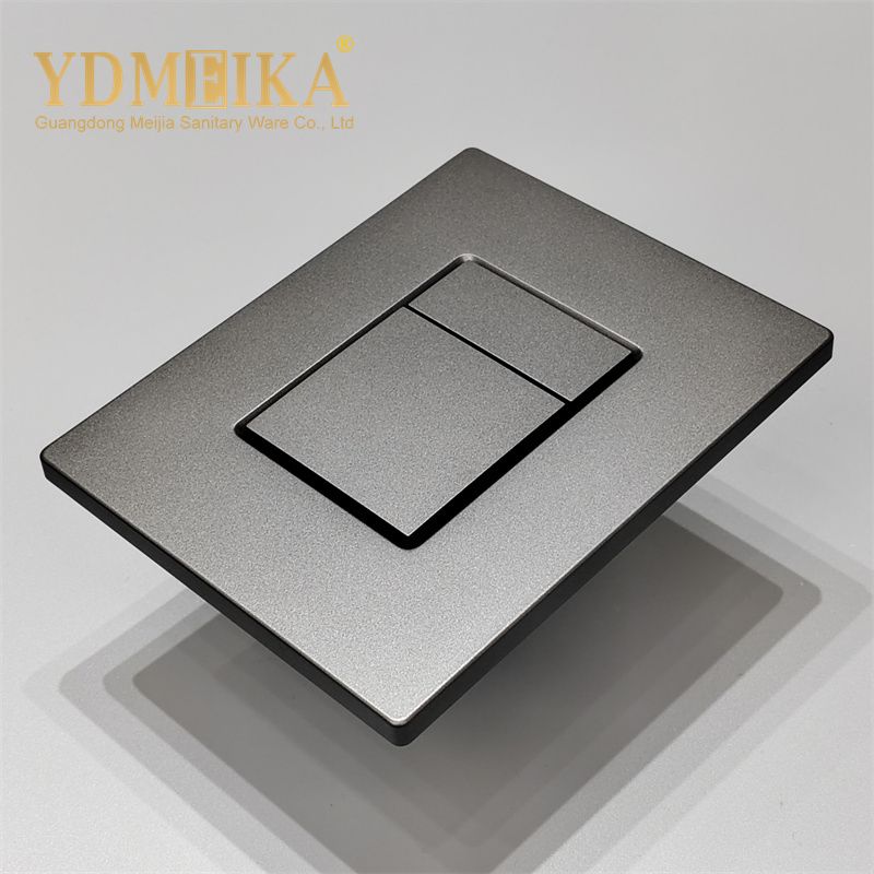 Concealed Toilet Water Tank Wall Mounted Gunmetal Gray ABS Toilet Flush Panel