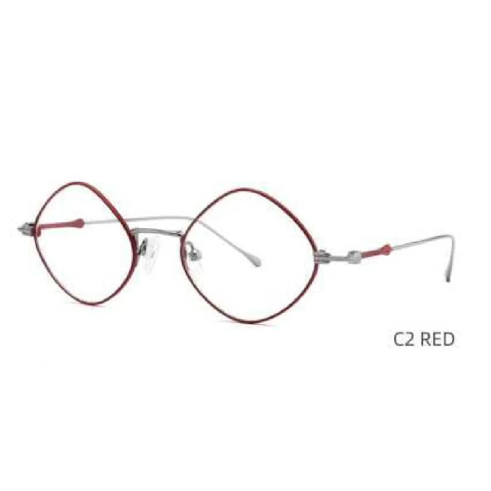 Vm-5501 Stylish Diamond-Shaped Eyeglasses with Gold Accents & Clear Lenses