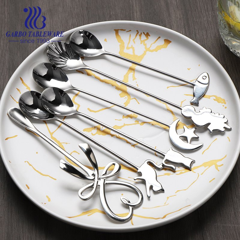 Cute Flatware Stainless Steel Cutlery Set Home OEM Handle Long Spoons Forks Set Bulk Wholesale Forks