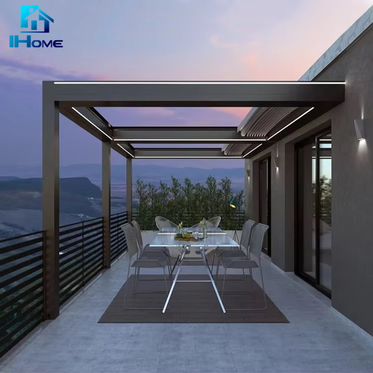 Sunshade Waterproof System Aluminium Sun Shade Louvers Roof Pergola Aluminum Garden House