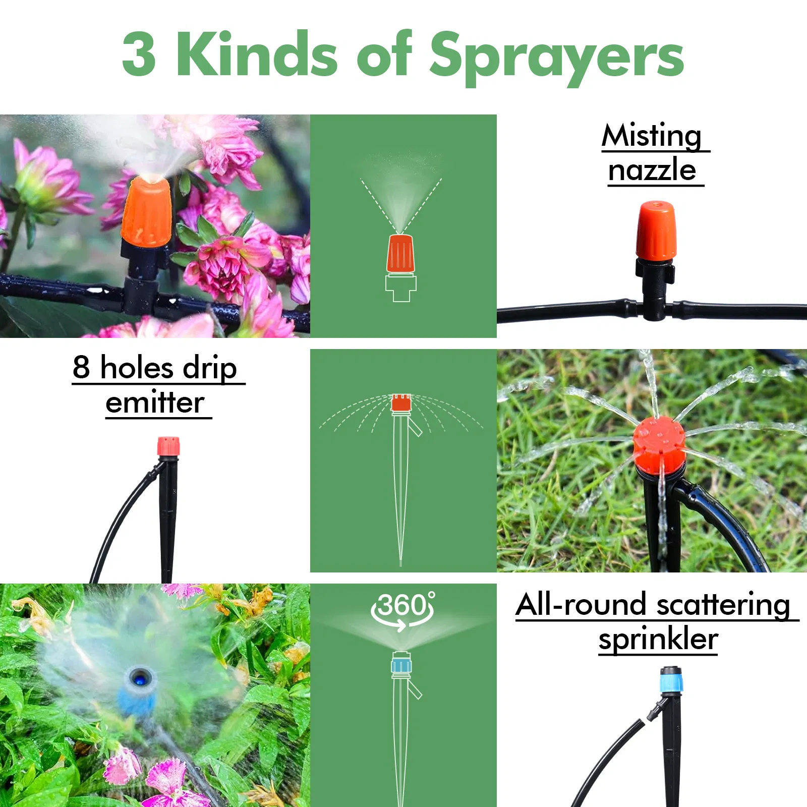 Easy to Install Orange Mist Nozzle for Garden Irrigation Systems