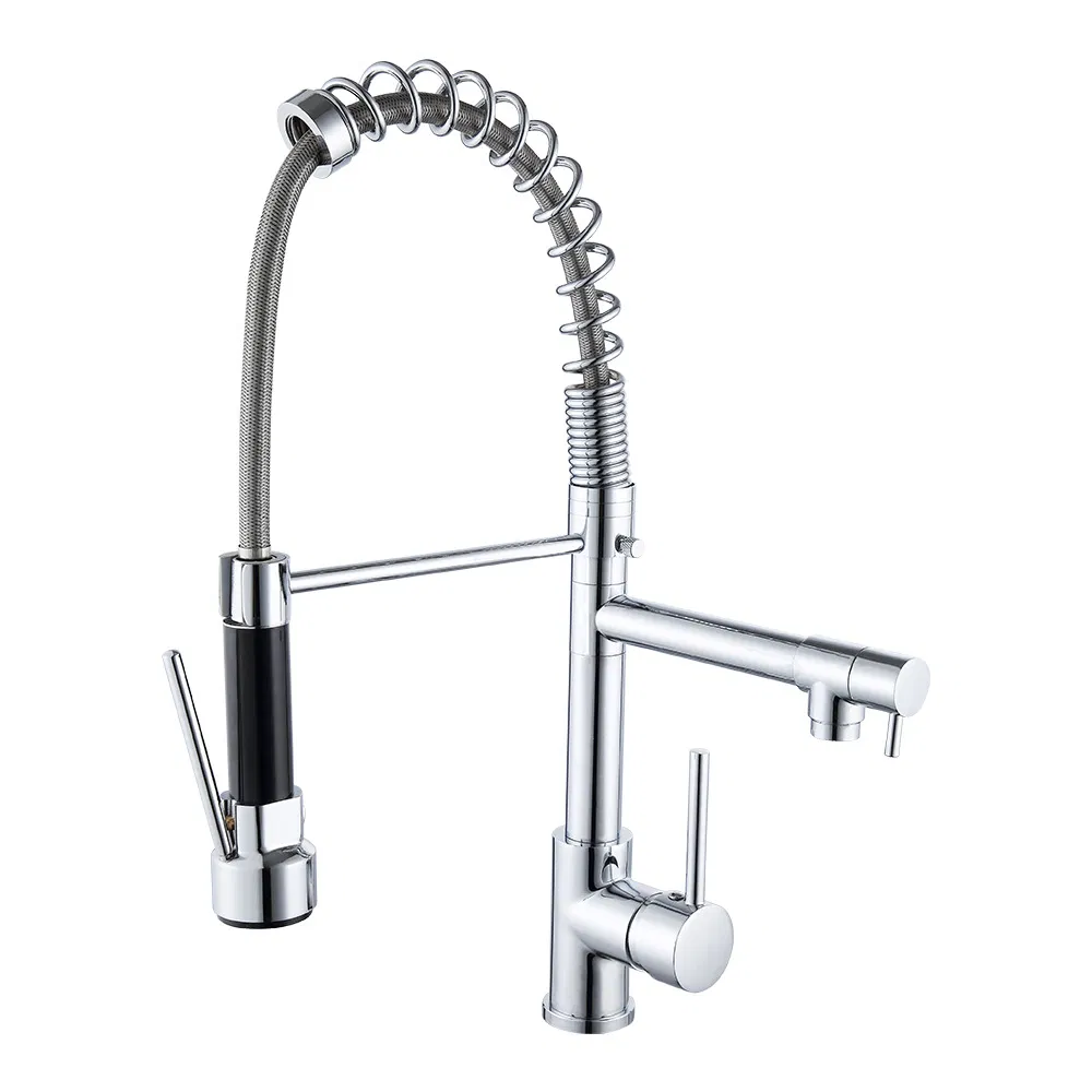 Torneira Sink Taps Mixer with Pull out Spray Dual Sprayers Brass Single Handle Spring Kitchen Sink Faucet