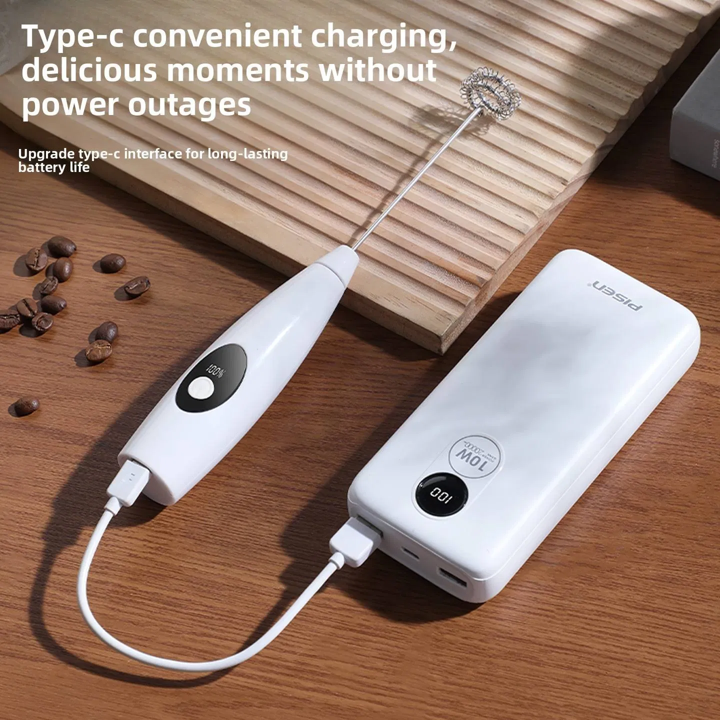 Screen Display USB Rechargeable Automatic Mixer Coffee Foam Maker Multifunctional Milk Frother