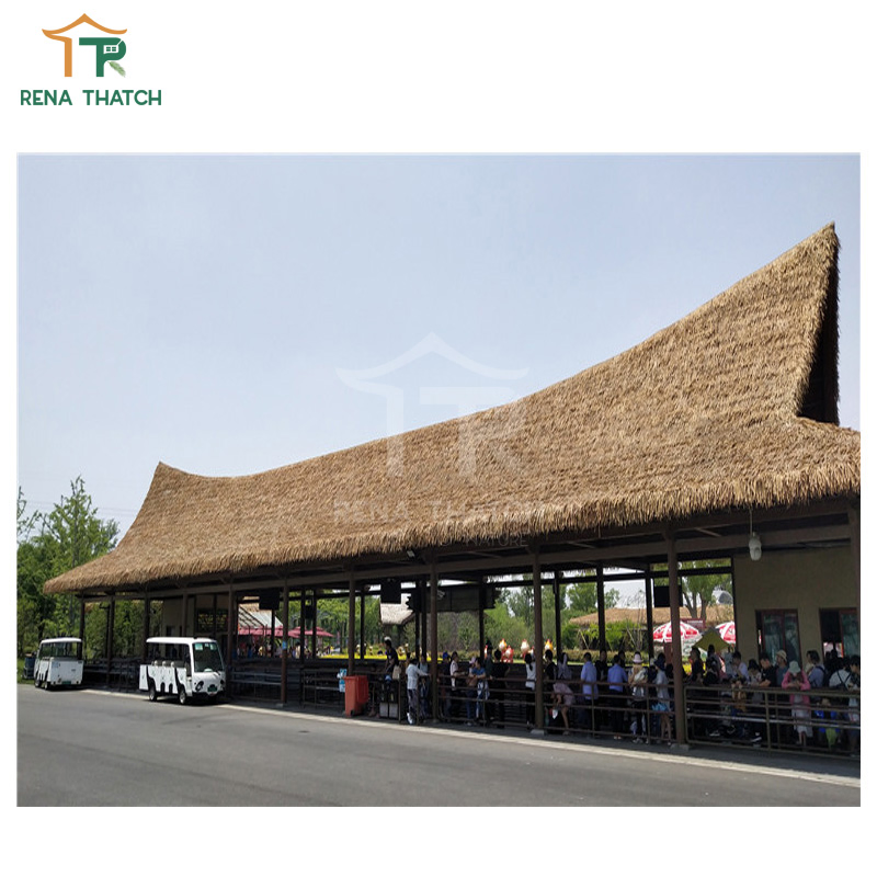 Popular Fire Rated Waterproof Synthetic Thatch Roof Manufacturer Garden Thatch Tiki Hut Umbrella