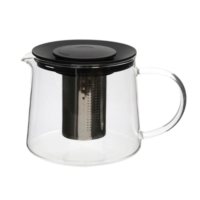 Wholesale High Borosilicate Glass Tea Pot with Black Plastic Lid