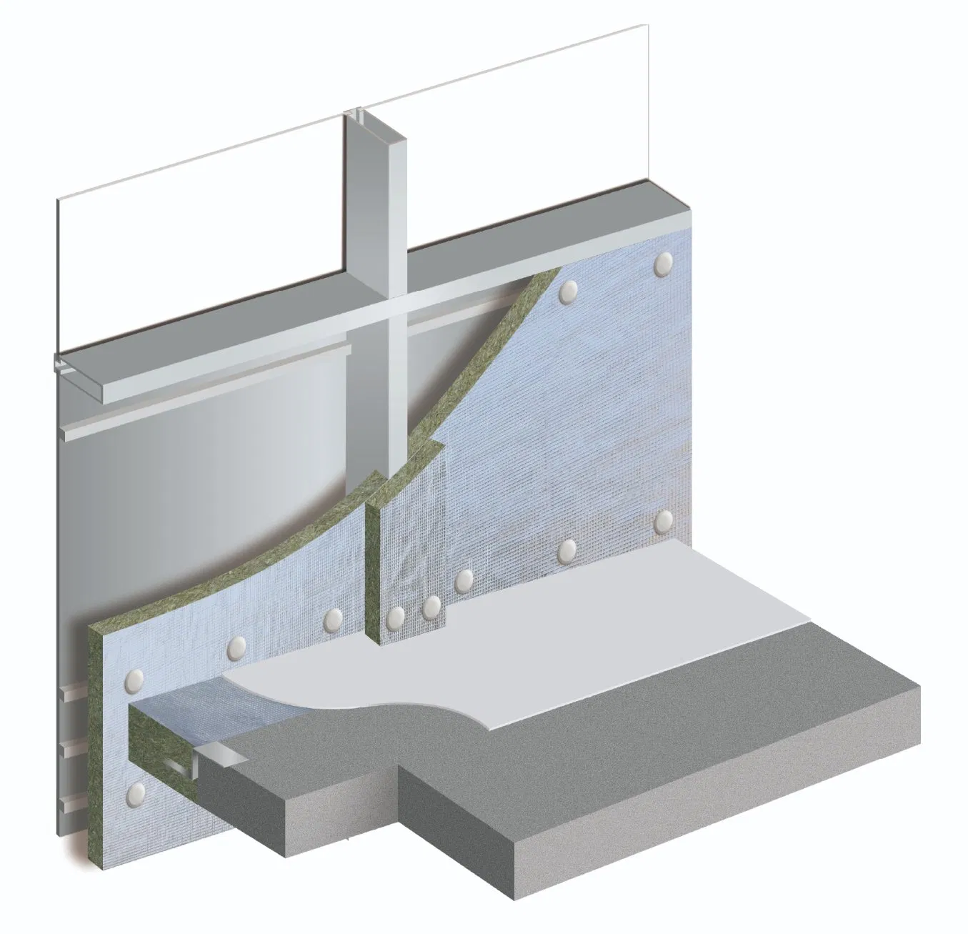 Abm® Cfs120 4 Hour Fire Resistant Fireproof Curtain Wall Fire Block Rock Wool Board