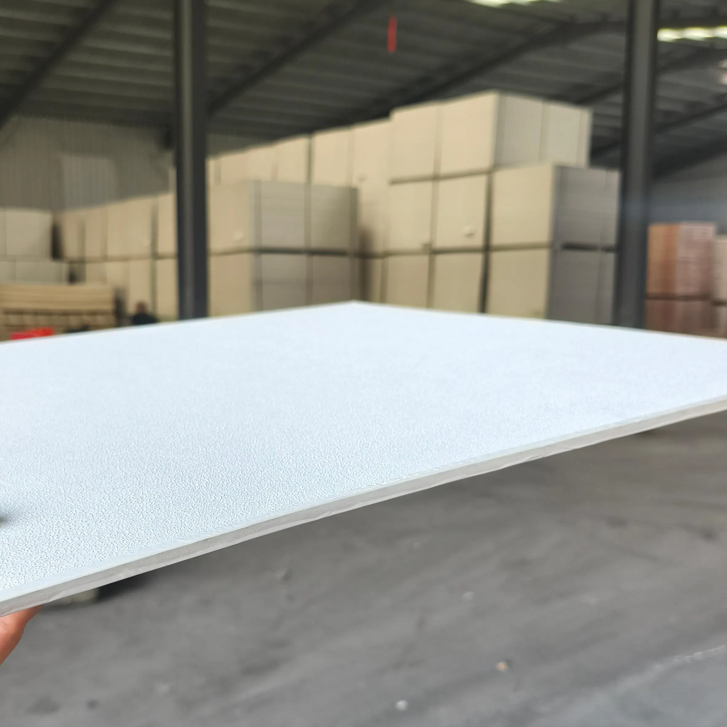 Decorative Vinyl Faced Gypsum Tiles with Heat Insulation Aluminum Foil Back