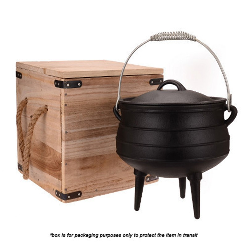Чугунный котелок Potjie с тремя ножками для кемпинга
