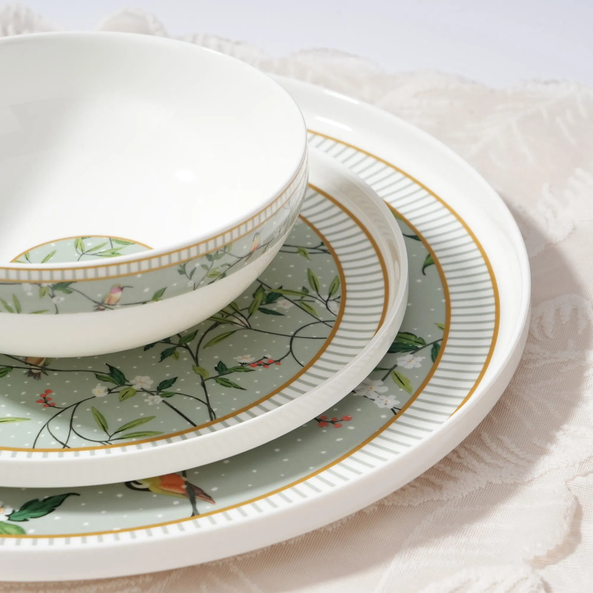 29 PCS Bone China Dinnerware Plates Dishes Tableware Ceramic Dinner Set