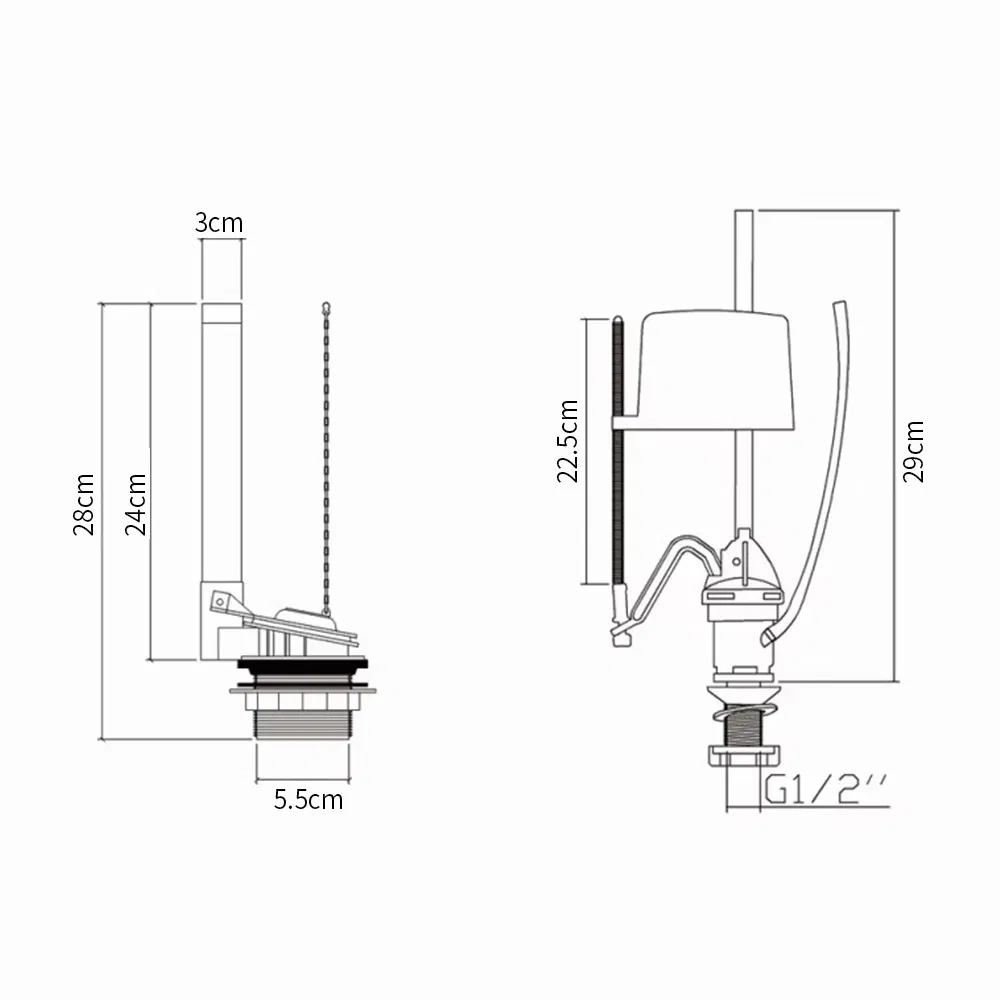 Toilet Accessories Sets Outlet Valve Single Valve Water Tank Fittings
