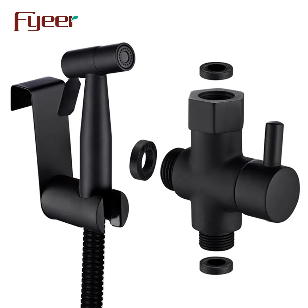 Fyeer Matte Black Stainless Steel Bidet Shower Set with Diverter