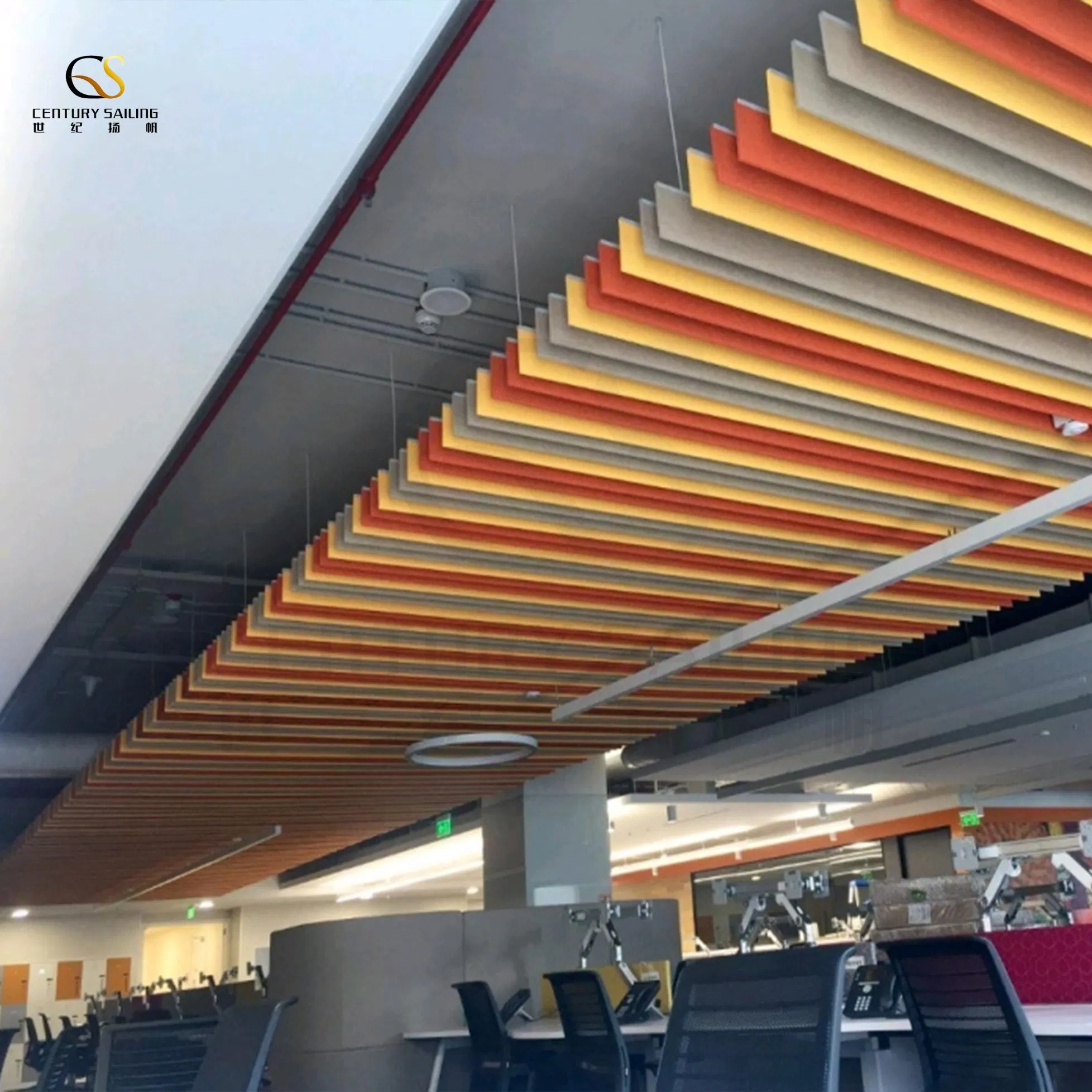 Acoustic Cloud Triangle Fireproof Acoustical Cloud Panels Free Frameless Suspended Island Ceiling