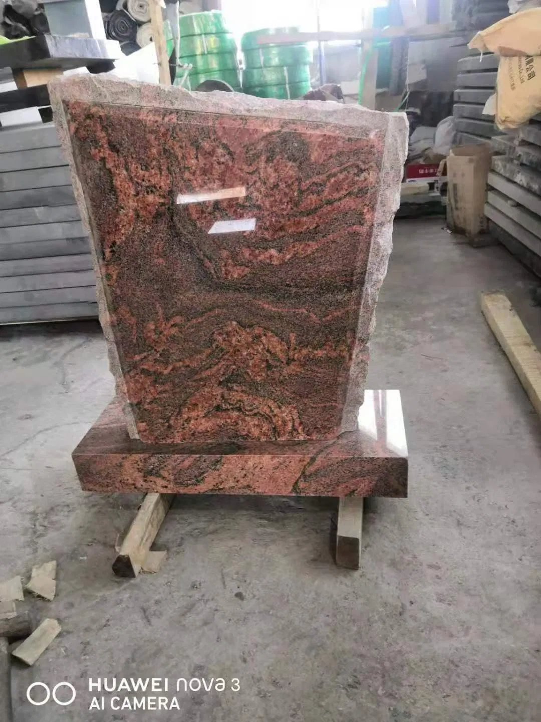 Carved Red Granite New Zealand Memorial Monument Tombstone Headstone