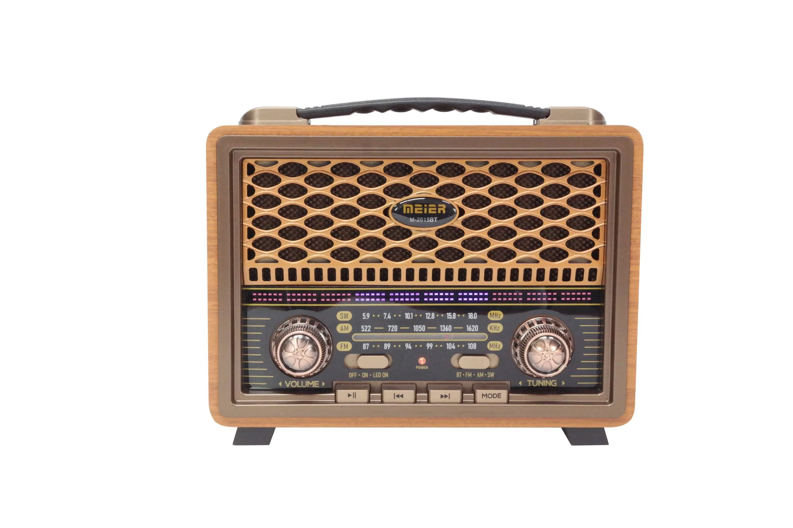 Portable Au Portable 3-Band Am FM Sw Radio, TF Card and MP3 Player, Rechargeable Speaker, Bluetooth Retro Design Bluetooth, Consumer Electronics Meier M-2015bt