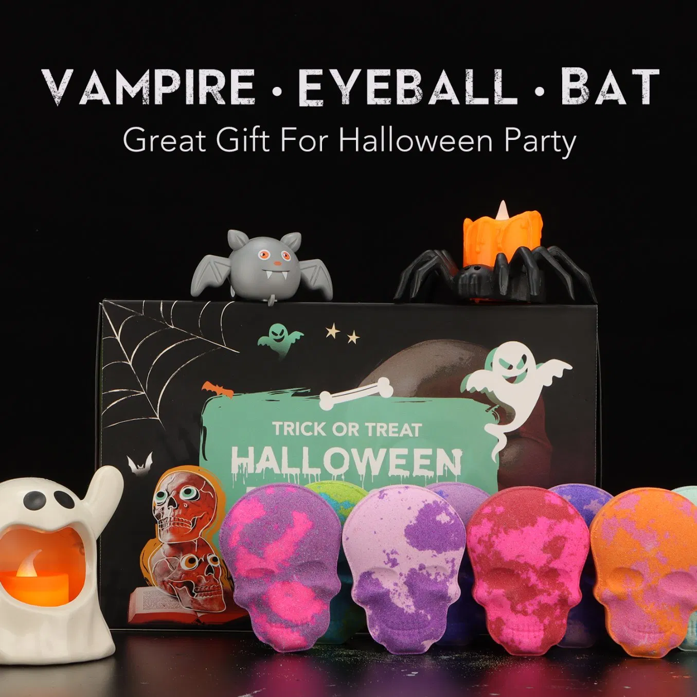 10 Unique Colorful Skull Halloween Bath Bombs for a Fun Bath Experience