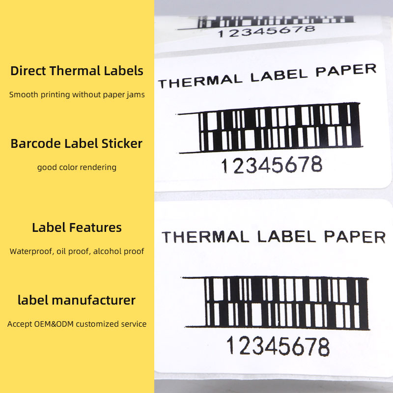 Custom Direct Thermal Barcode Label Stickers for Easy Printing