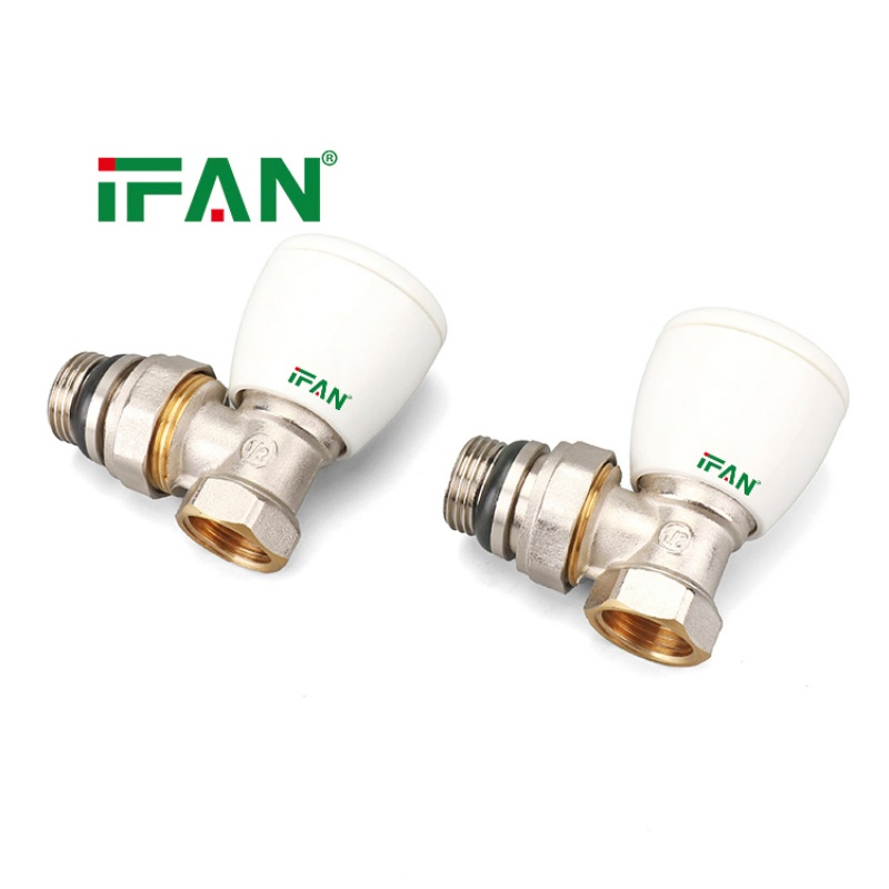 Ifan Manufacturer OEM Factory Thermostatic Water Heating Angle Type Manual Brass Radiator Valve for Radiator Heating