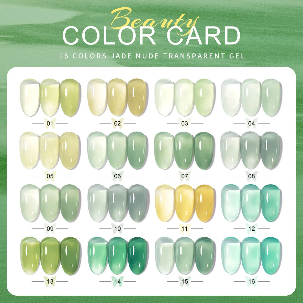 Translucent Nail Gel Polish 16 Colors Semi Permanent UV Gel Nail Polish