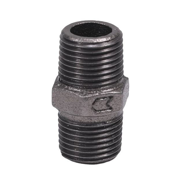 Leyon FM UL Grooved Pipe Fitting Fire Fighting Pipes Fire Protection System Black Malleable Iron Hexagon Nipple