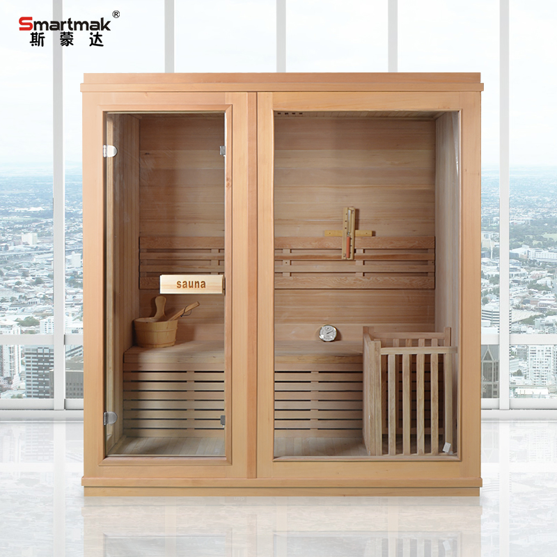Home Traditional Heater Hemlock Wooden Indoor Dry Wet Steam Sauna